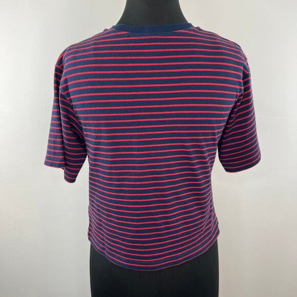 UNIQLO UT Red Navy Blue Stripe Short Sleeve Crewneck Hotel Olympia Tee Size S - Picture 3 of 5